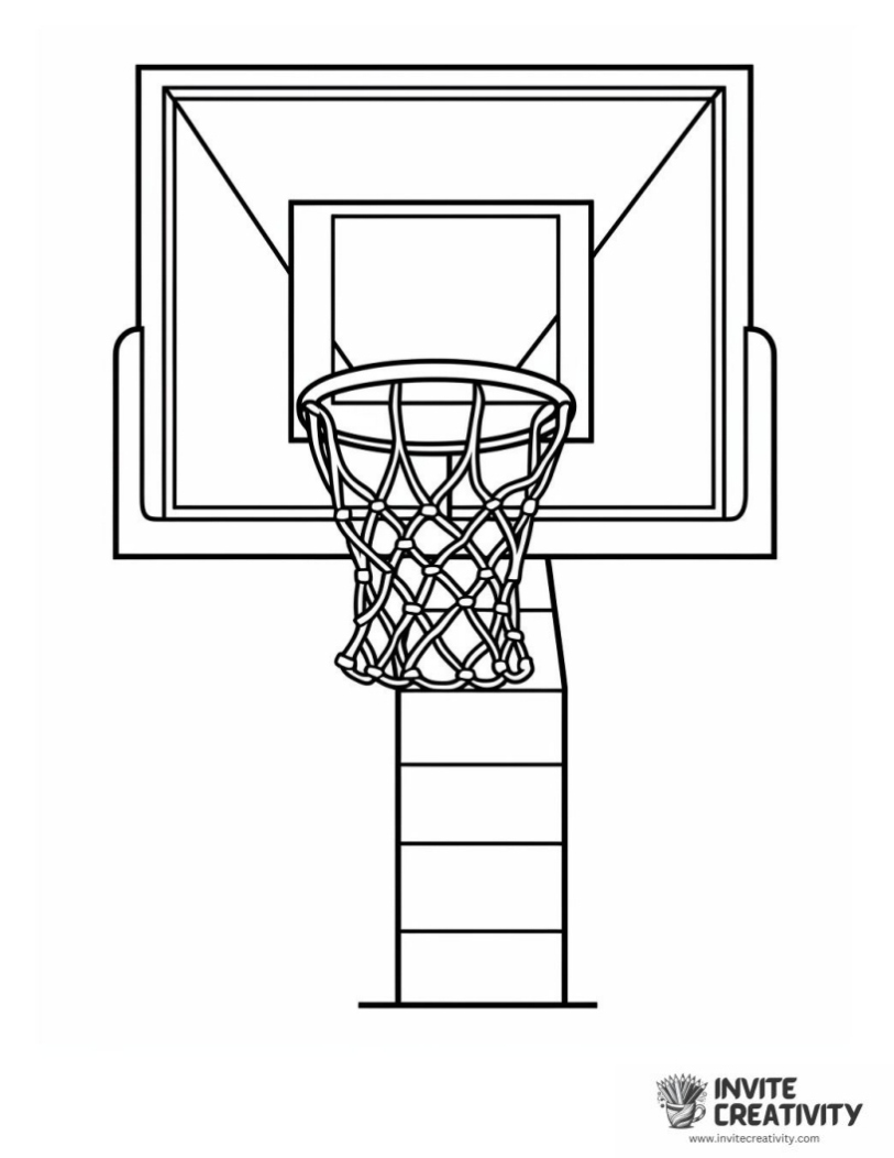 basketball backboard and rim outline