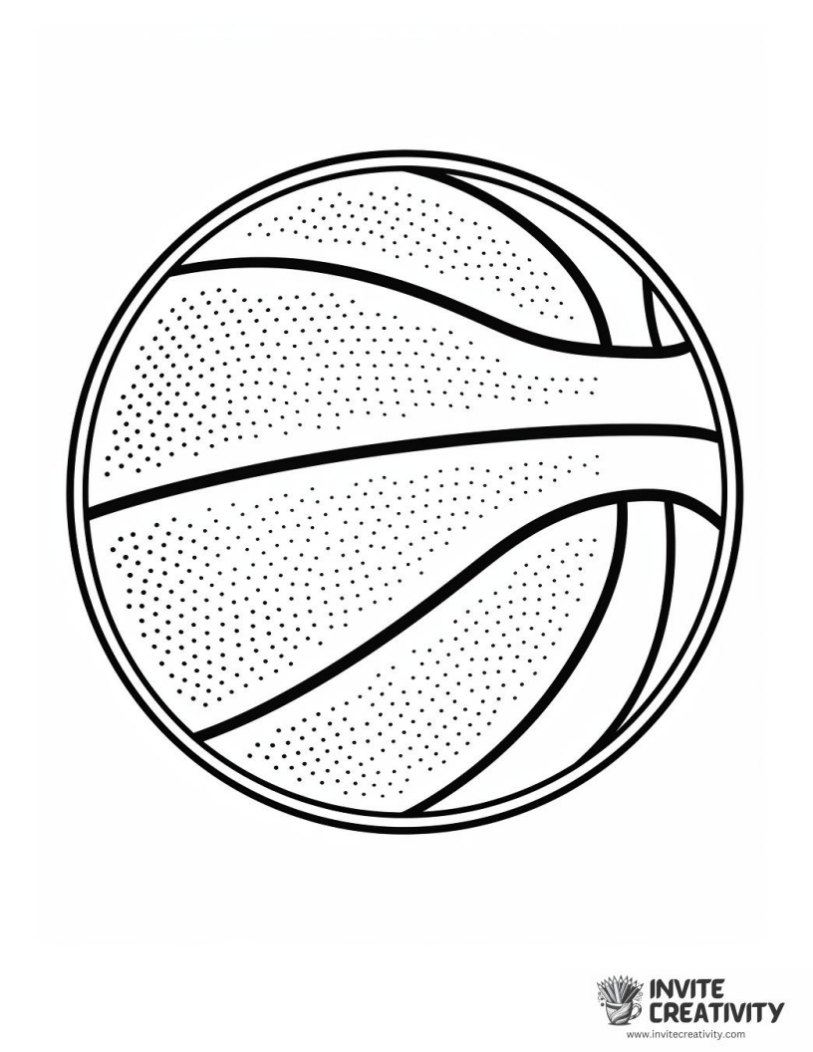 basketball ball coloring book page