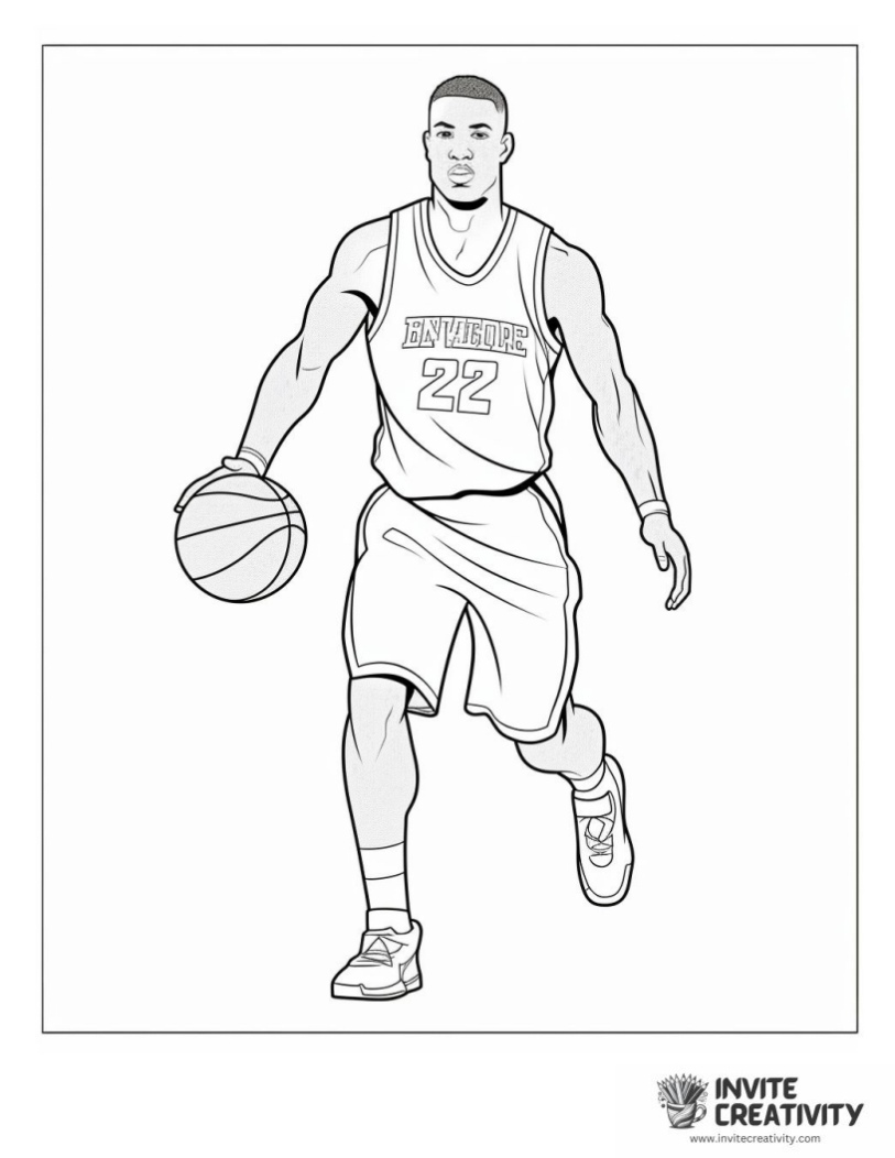 basketball player coloring page