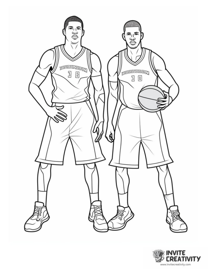 basketball players coloring page