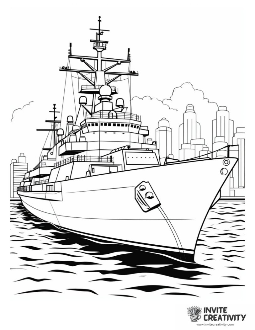 battleship coloring page