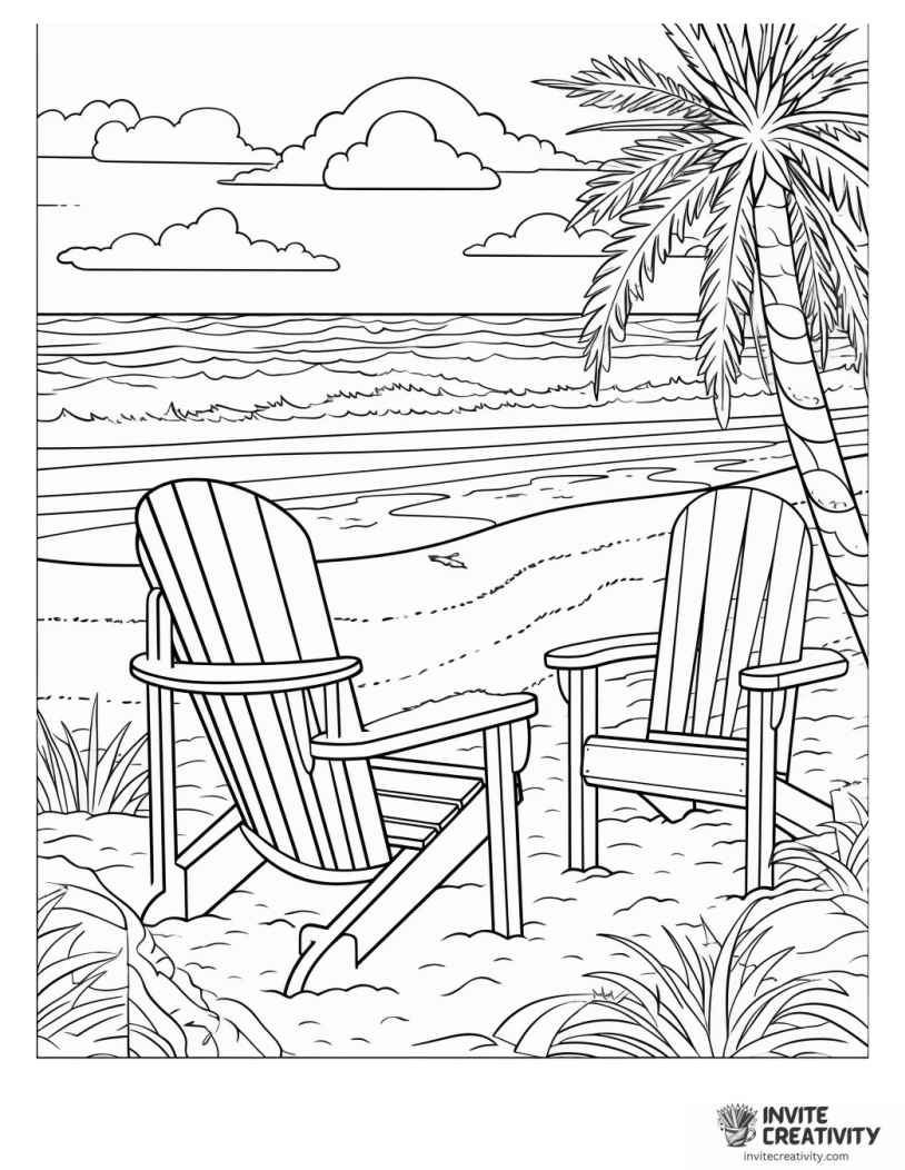 beach bonfire drawing to color