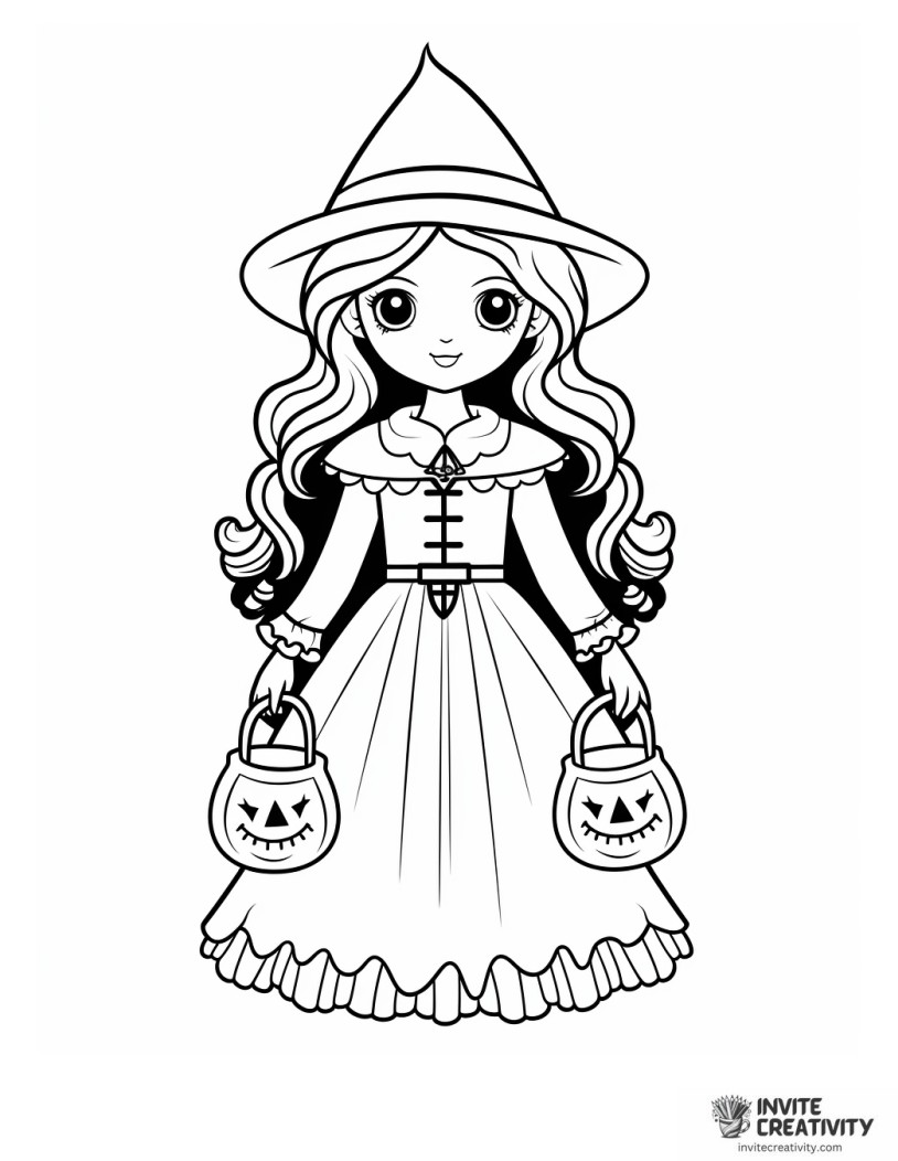 beautiful witch to color