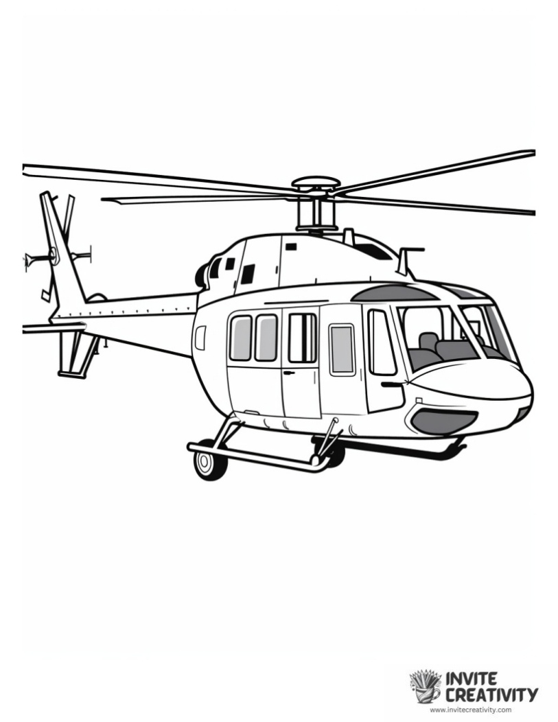 bell type helicopter coloring sheet