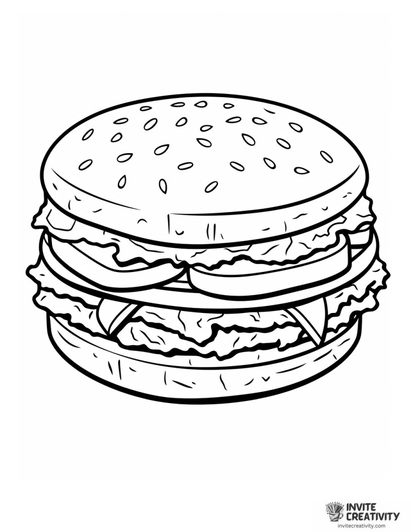 big mac burger drawing to color