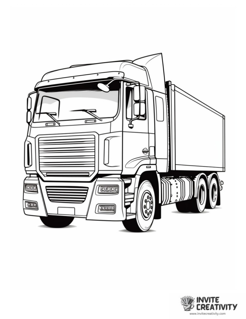 big rig truck coloring page