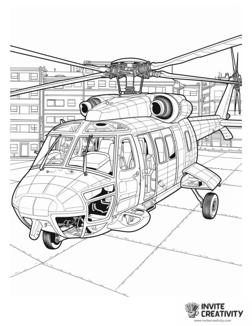 black hawk helicopter coloring page