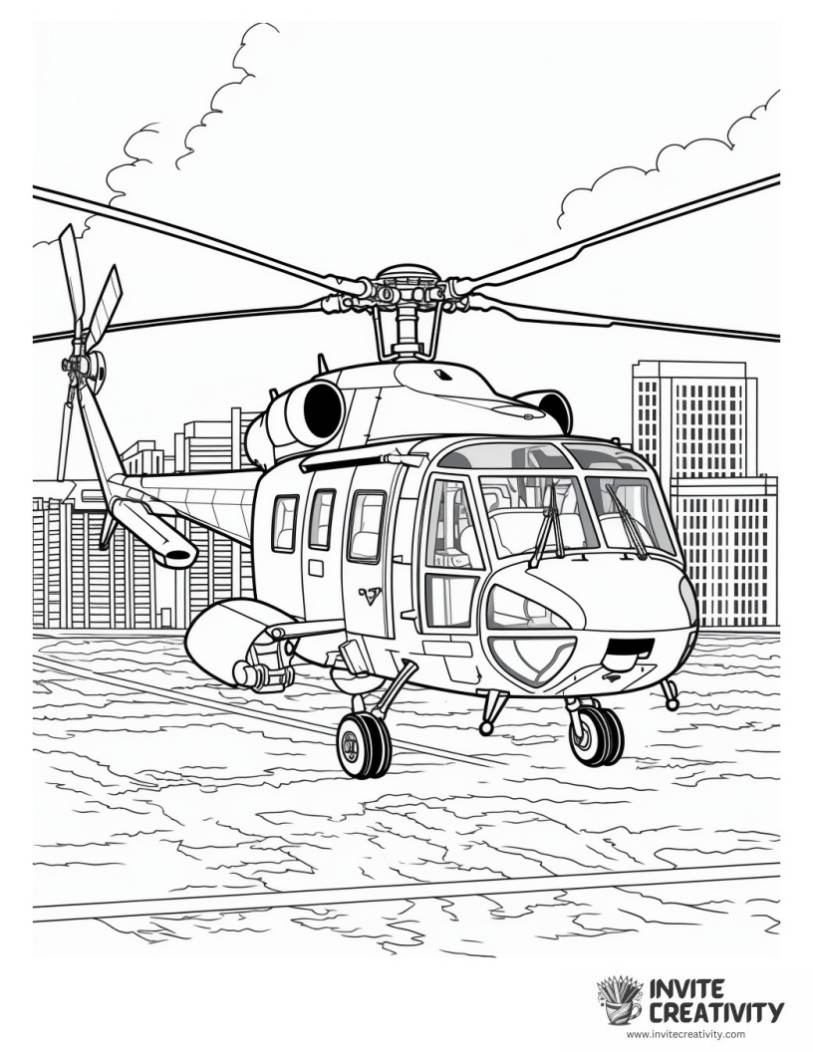 black hawk helicopter coloring sheet