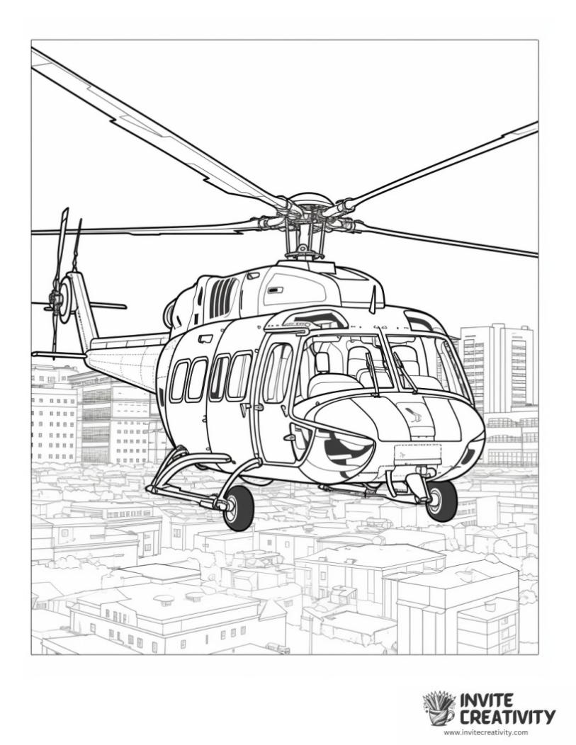 black hawk helicopter drawing to color