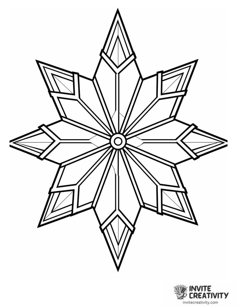 blank snowflake Coloring book page
