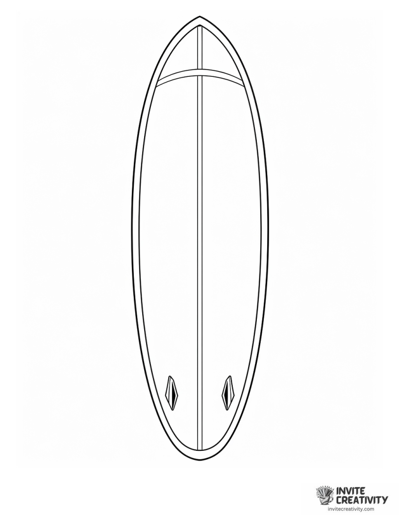 blank surfboard coloring page