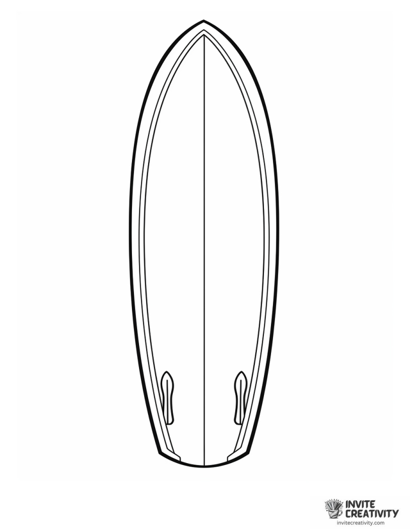 blank surfboard coloring sheet
