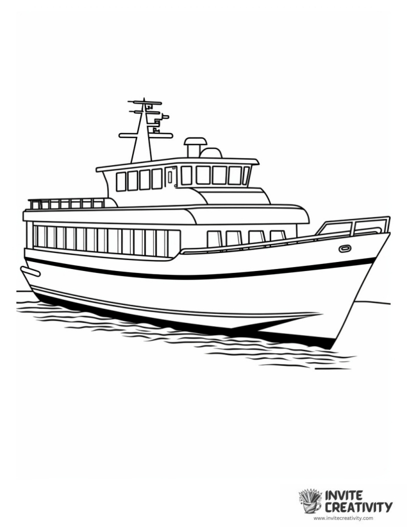 boat coloring book page