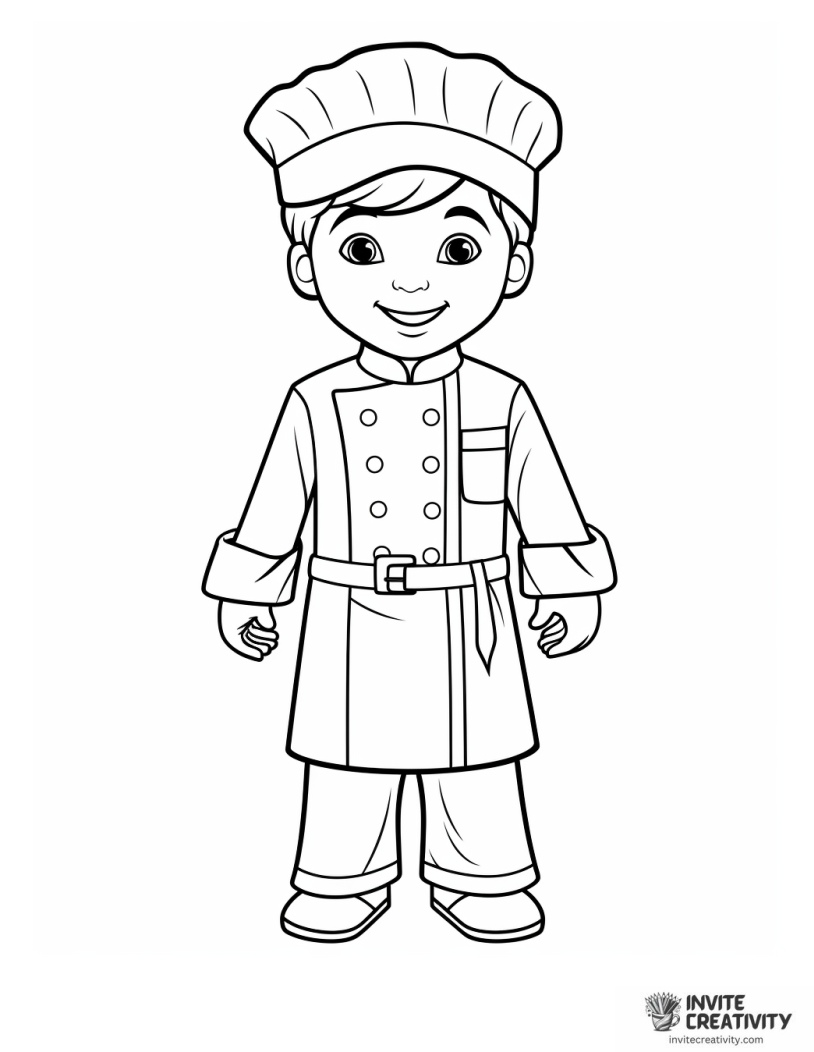 boy chef coloring page