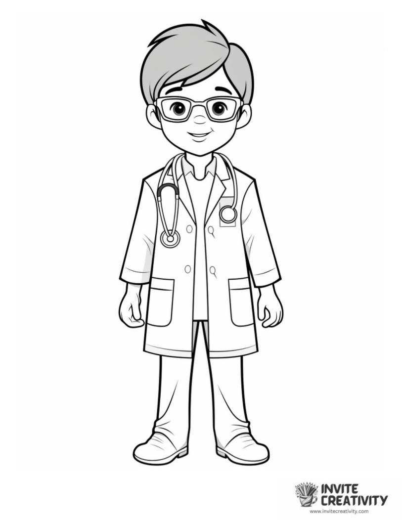 boy doctor coloring sheet