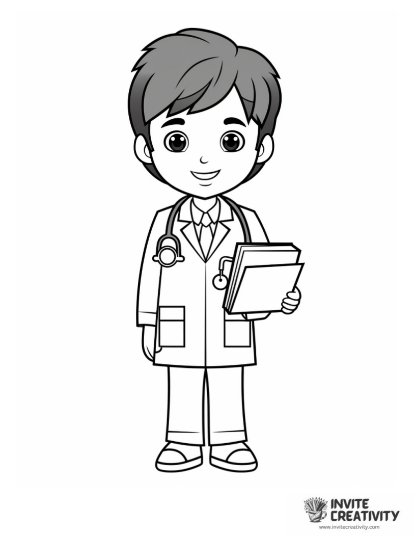 boy doctor for kids to color