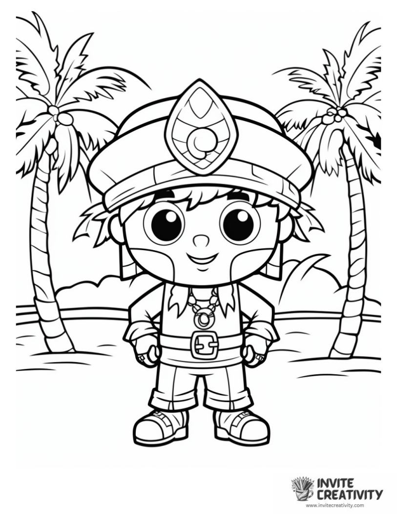 boy pirate for preschool to color