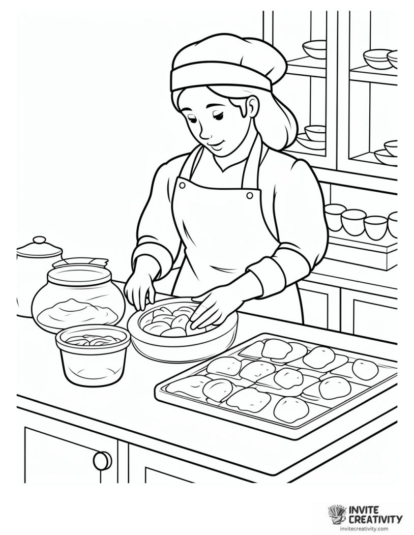 bread baking illustration