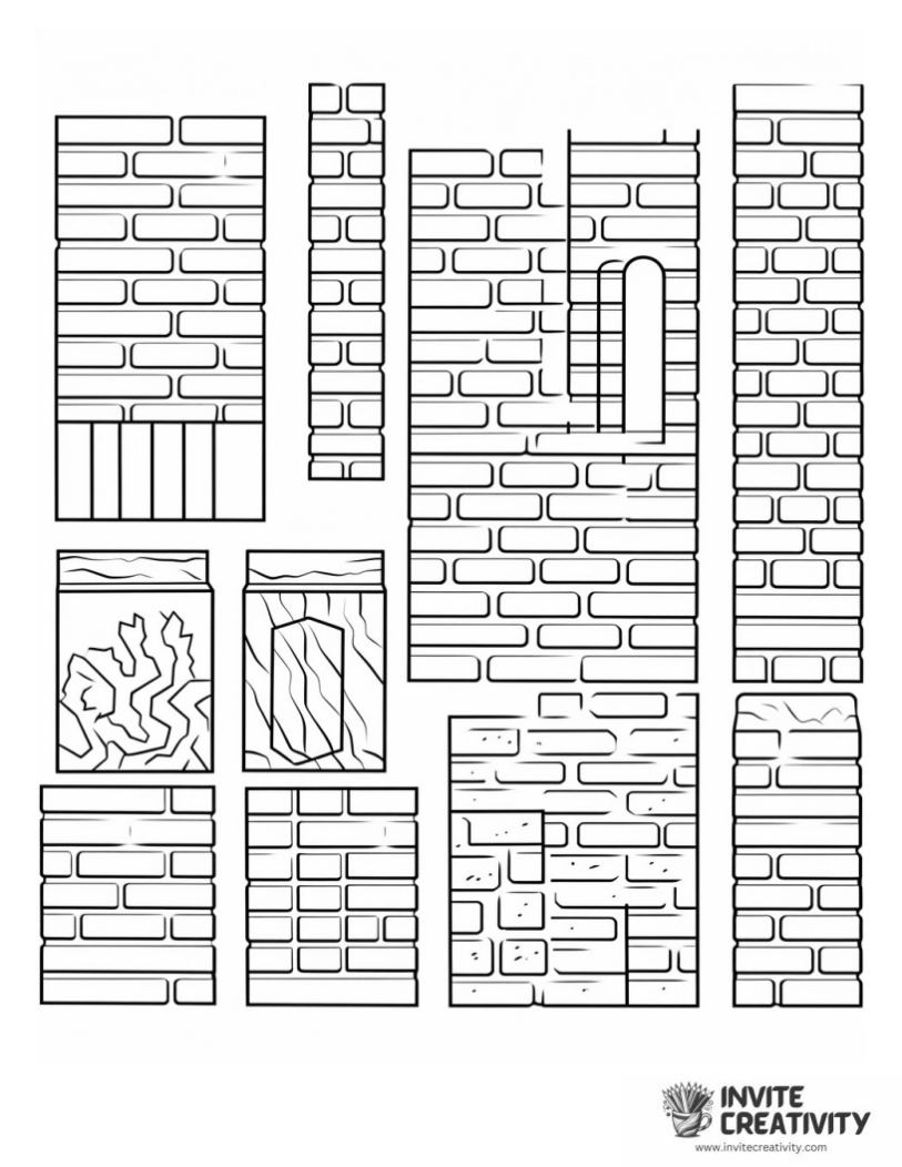 bricks coloring page