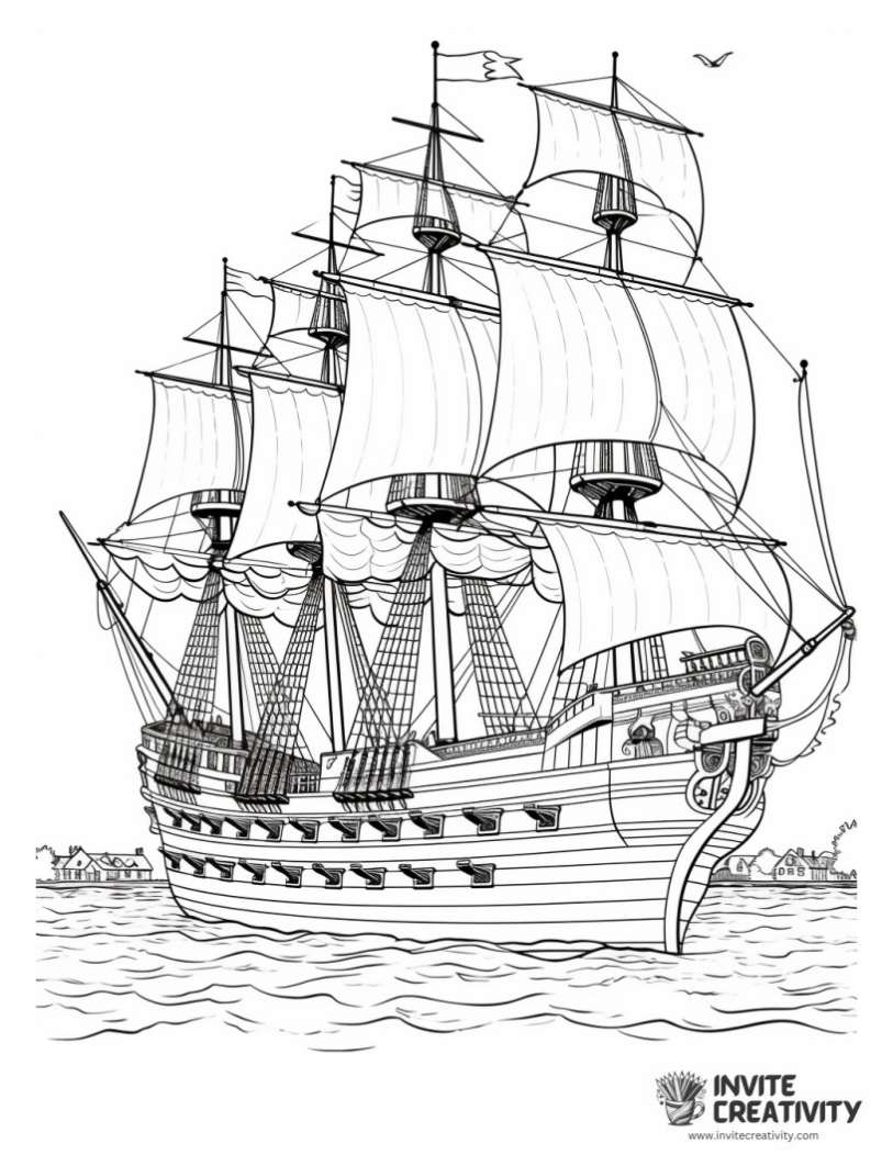 british ship coloring page