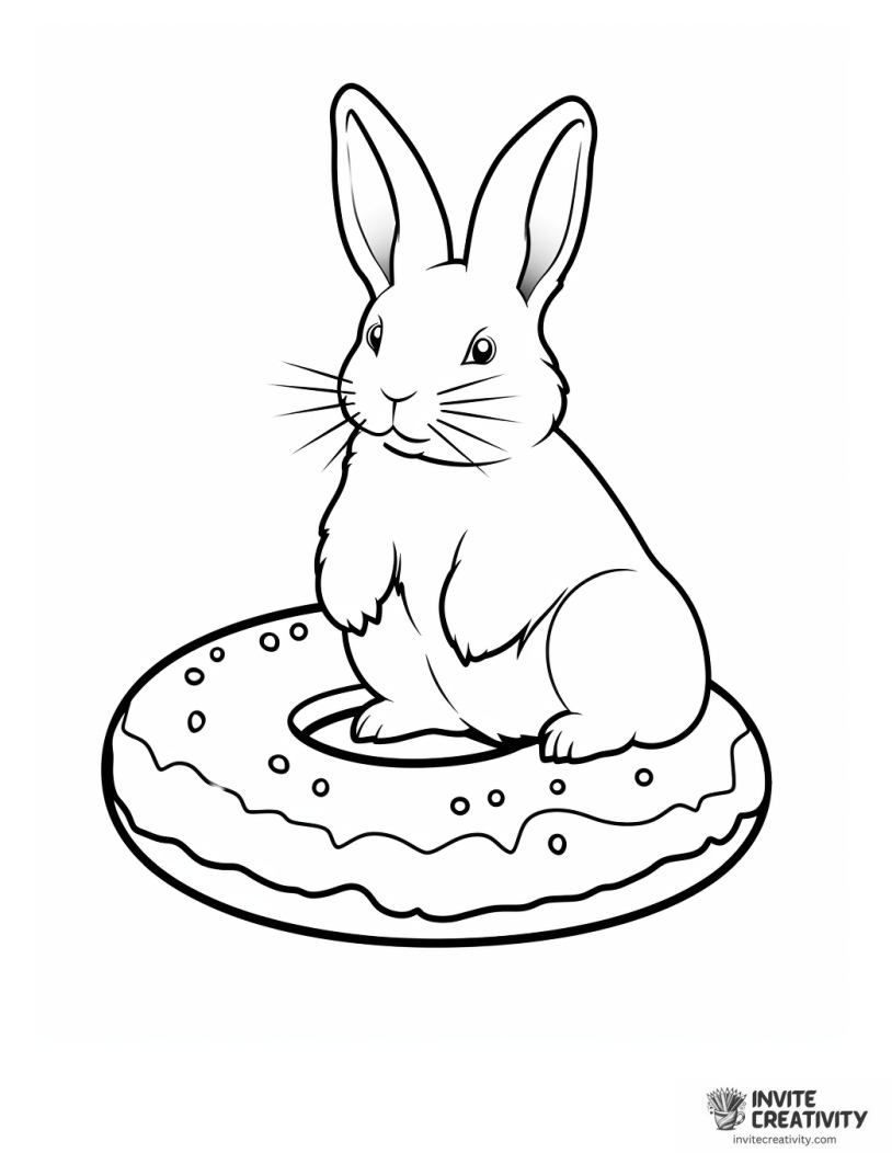 bunny donut coloring page