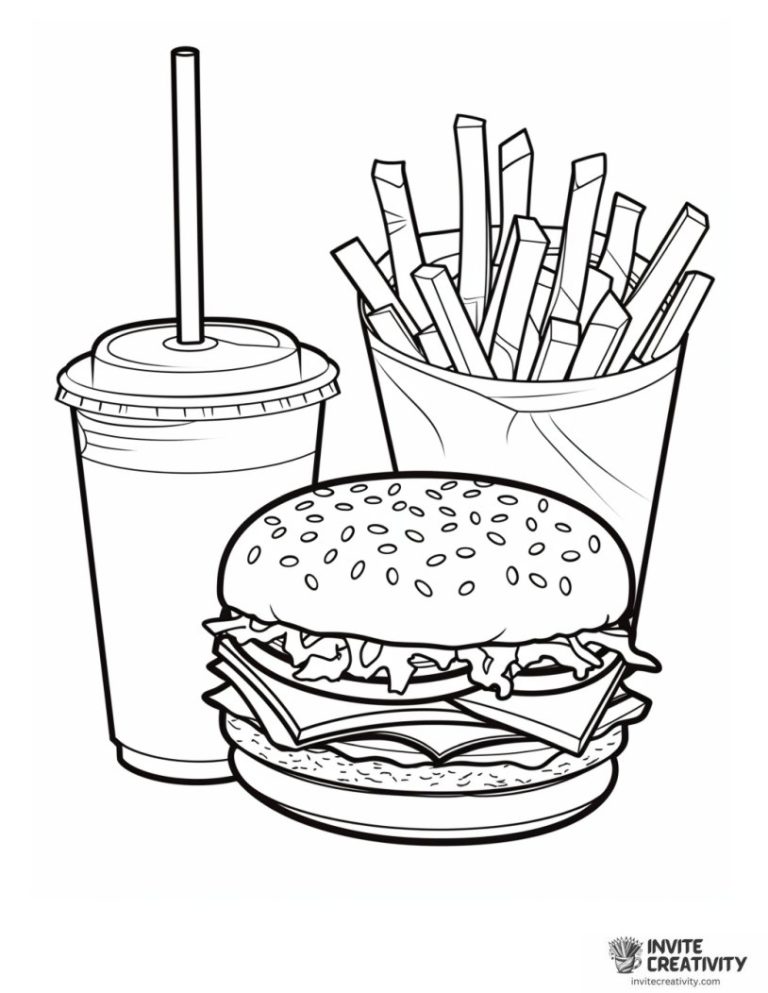 Classic Cheeseburger Coloring Page
