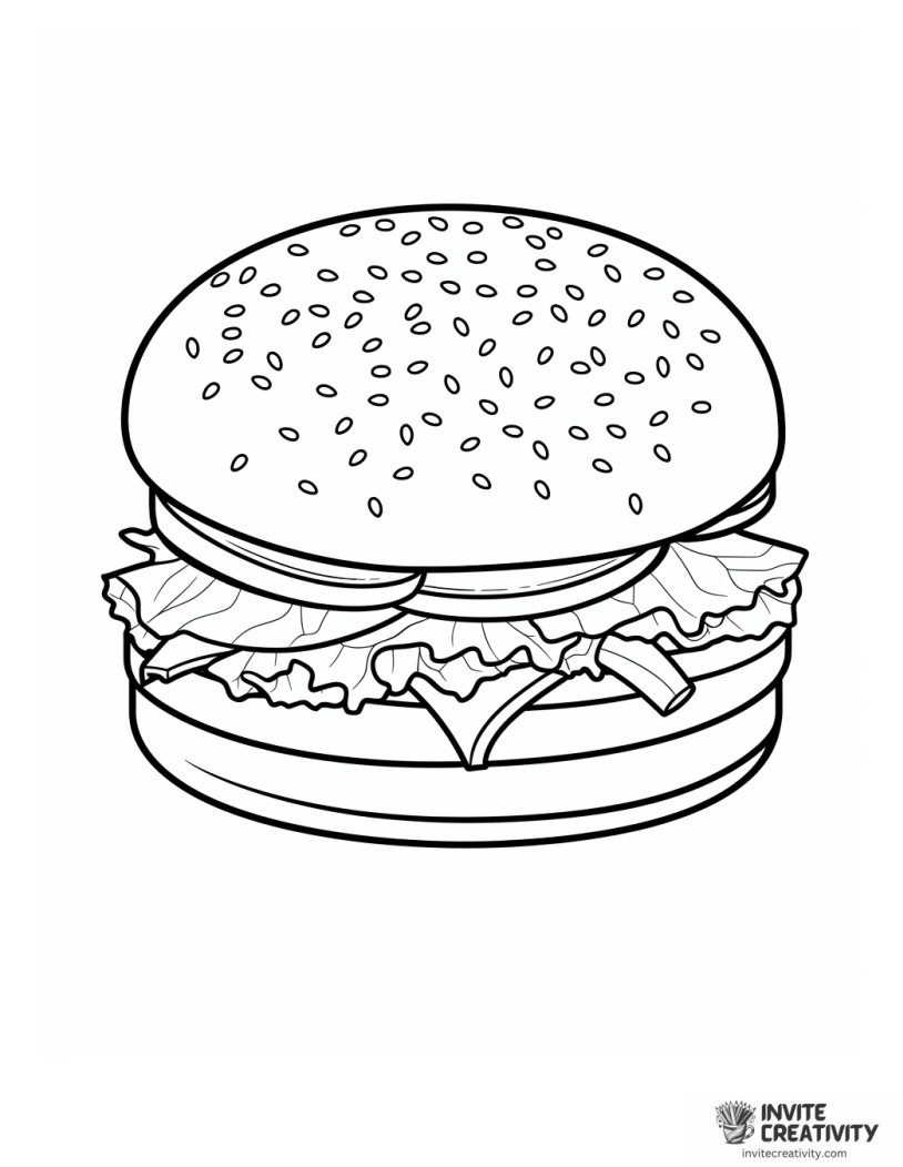 burger coloring page