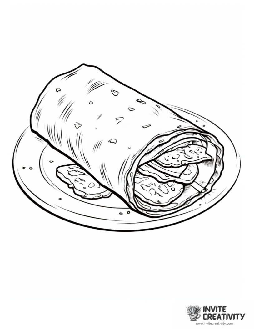 buritto coloring book page