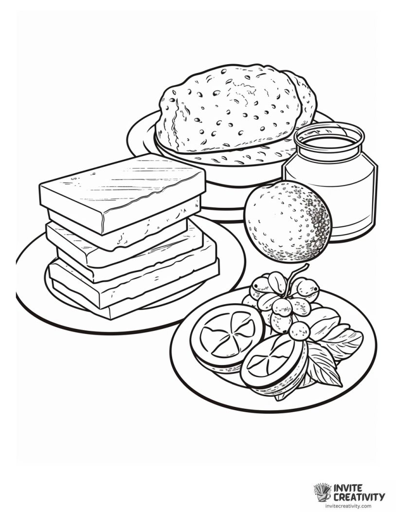 butter and bread coloring page