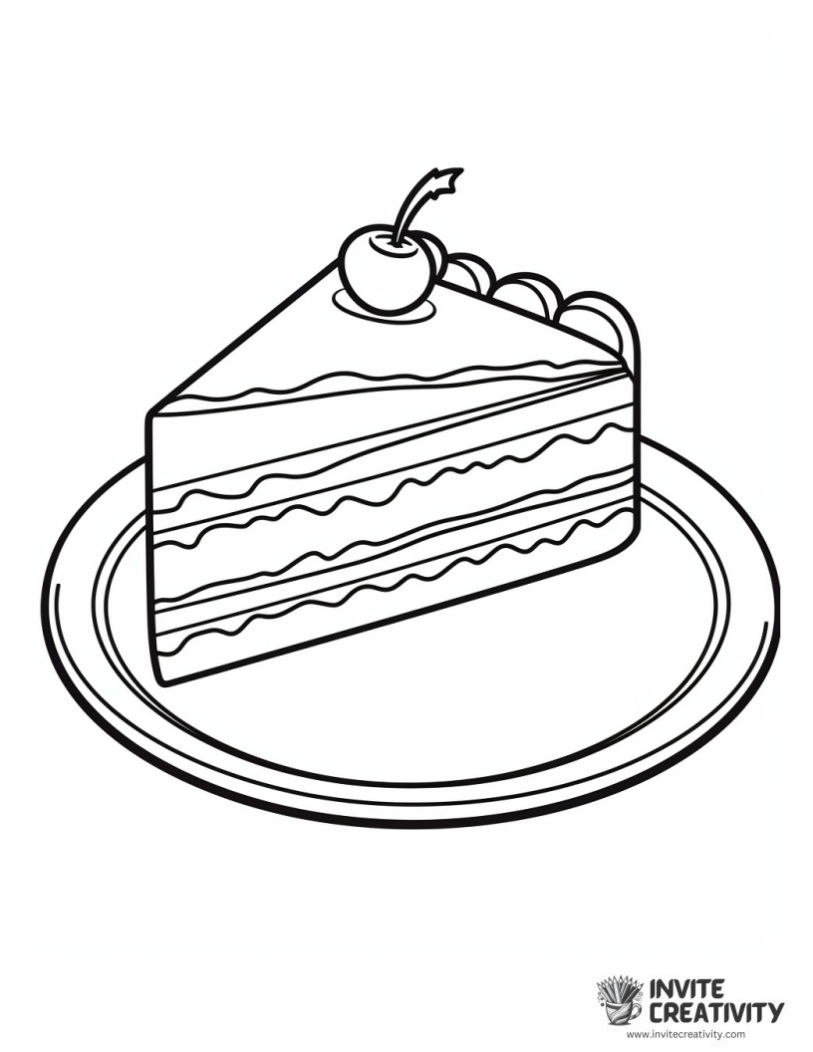 cake slice dessert easy to color