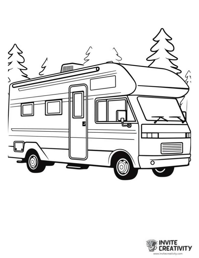 camper coloring book page