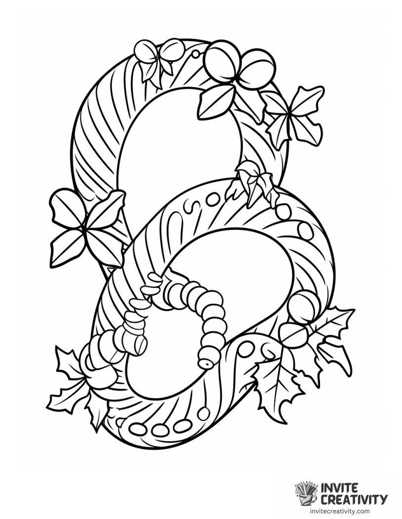 candy cane cartoon style Coloring page