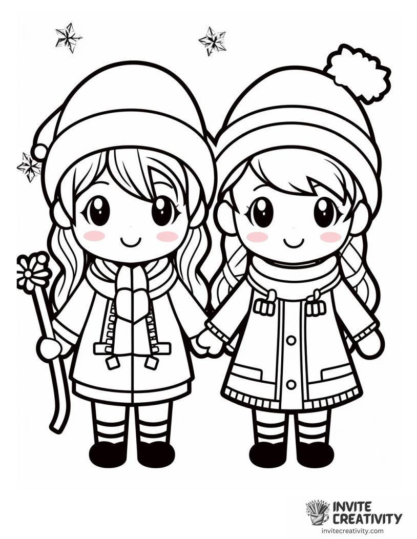 candy cane kawaii Coloring page of