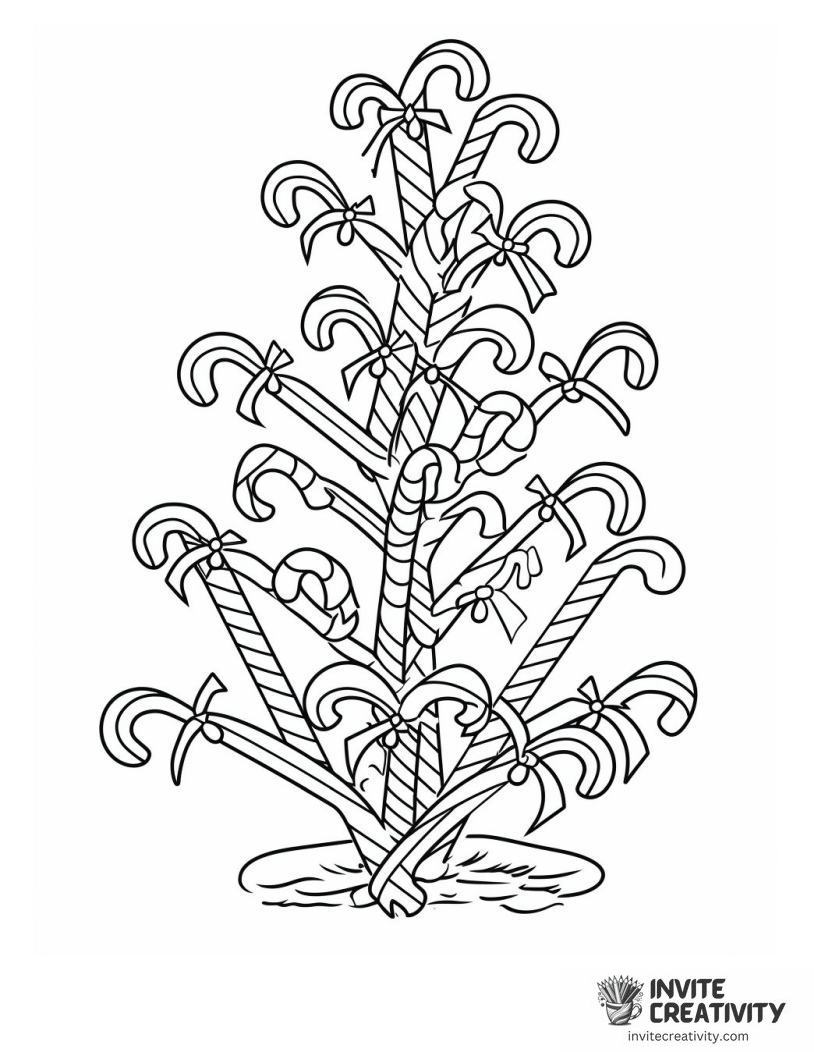candy cane tree Coloring page