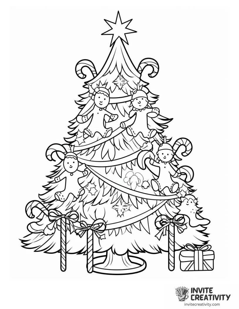 candy canes as christmas ornament Coloring page
