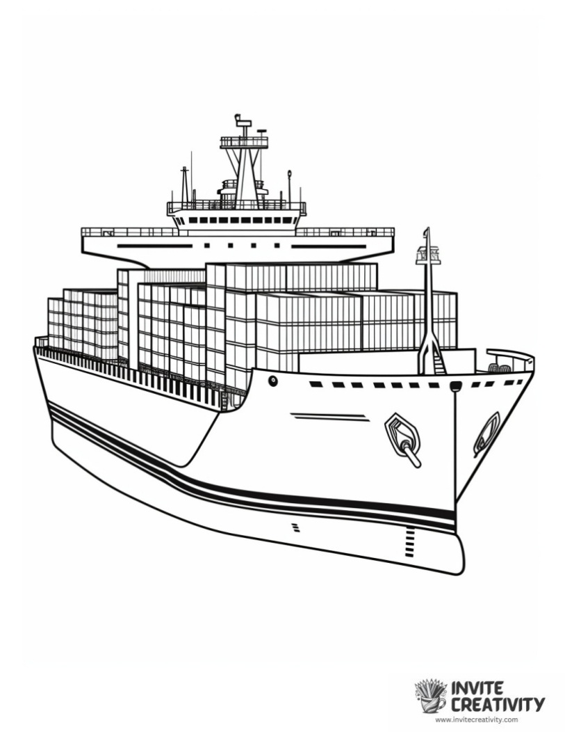 cargo ship coloring page