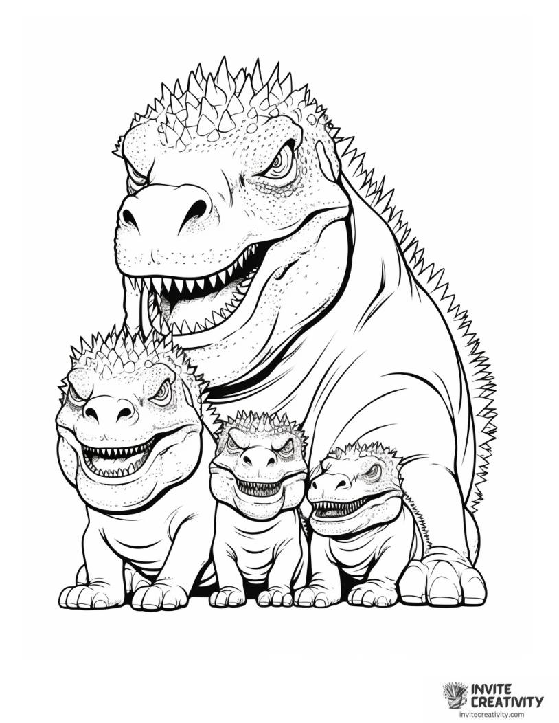 carnotaurus family coloring page