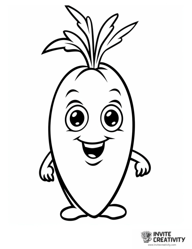 carrot cartoon easy to color