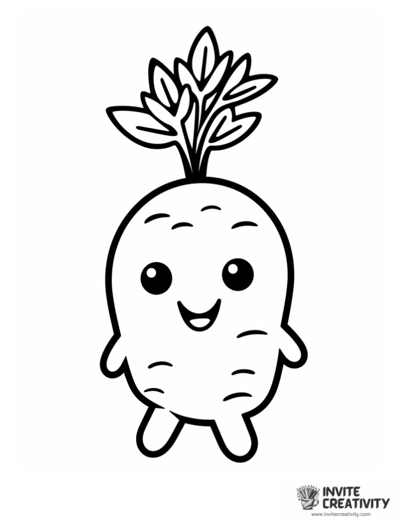 carrot cute simple for kids page to color