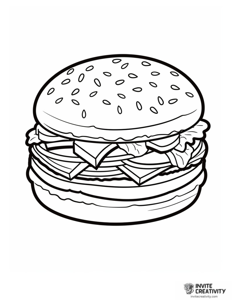 cartoon burger coloring sheet