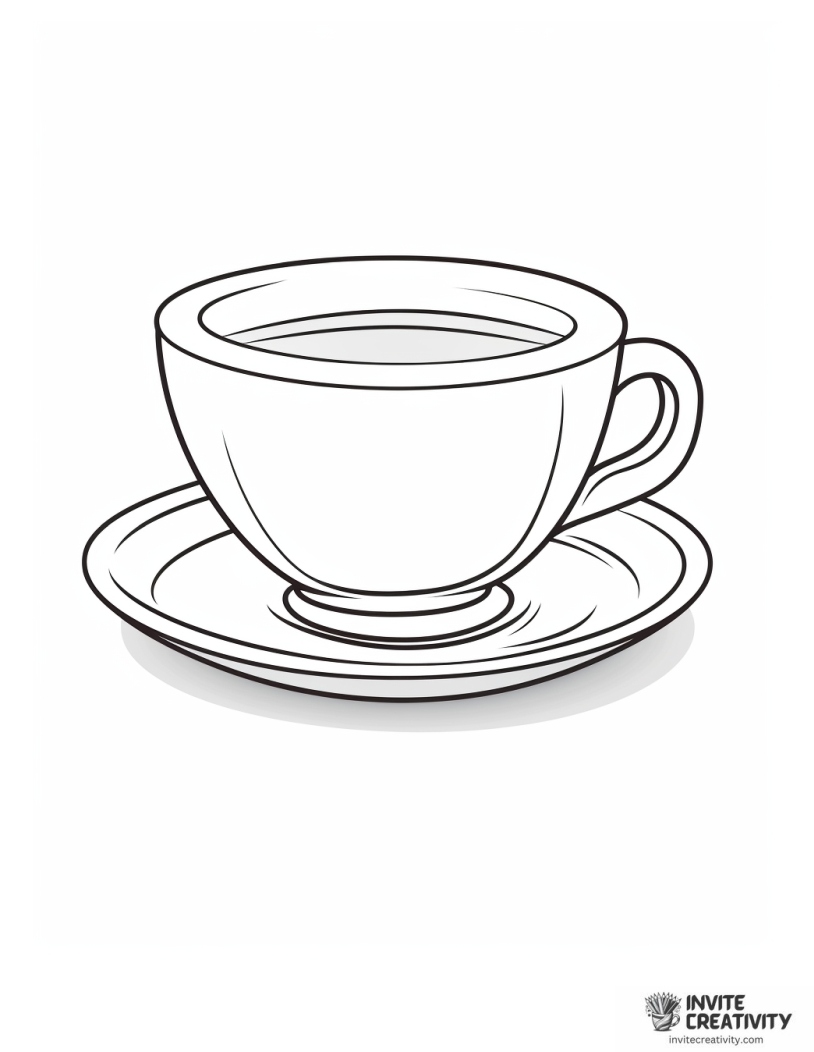 cartoon coffee cup coloring page