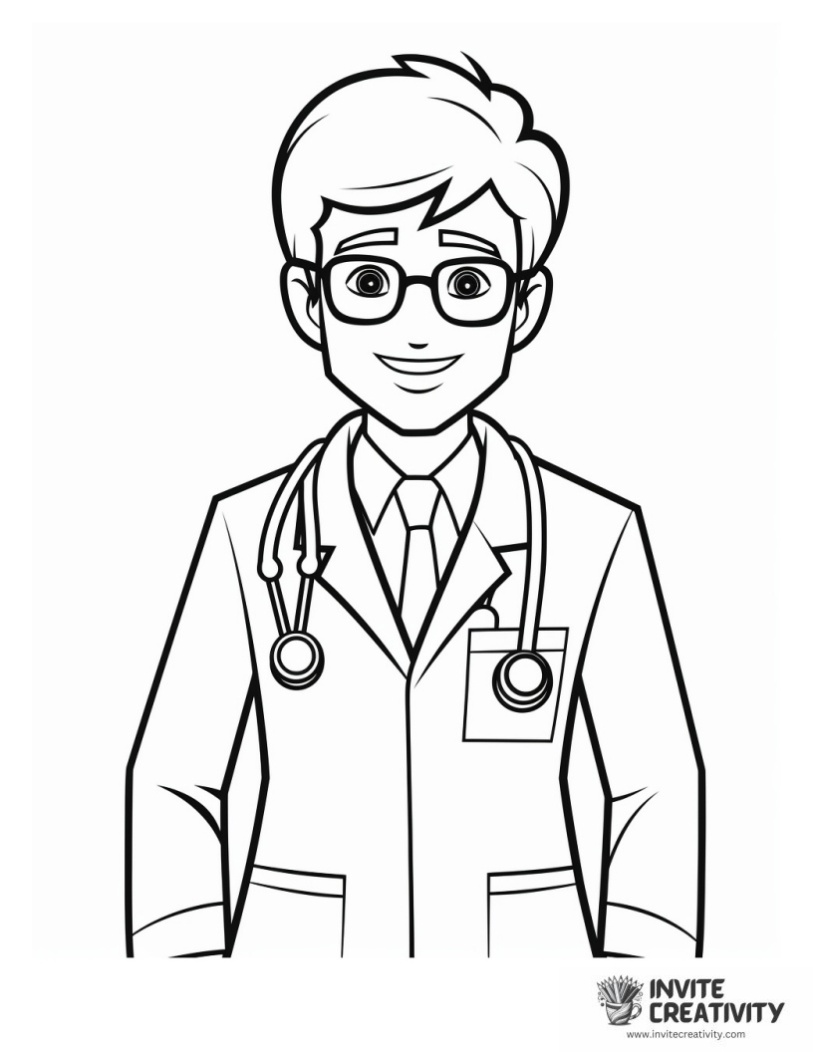cartoon doctor coloring page