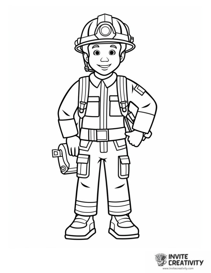 cartoon fireman coloring sheet