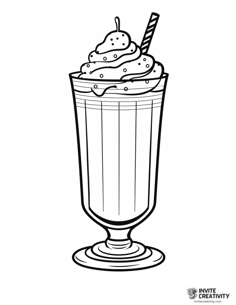 cartoon milkshake coloring sheet