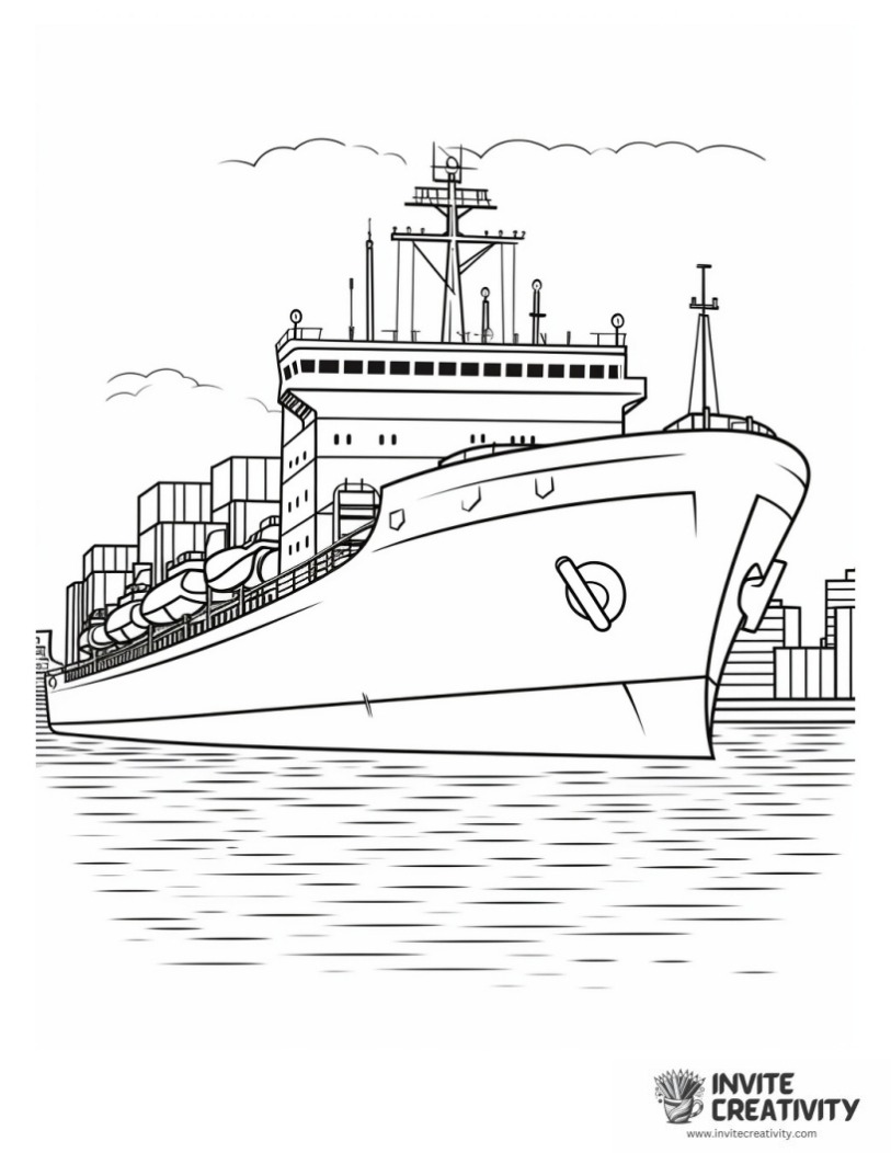 cartoon ship coloring sheet