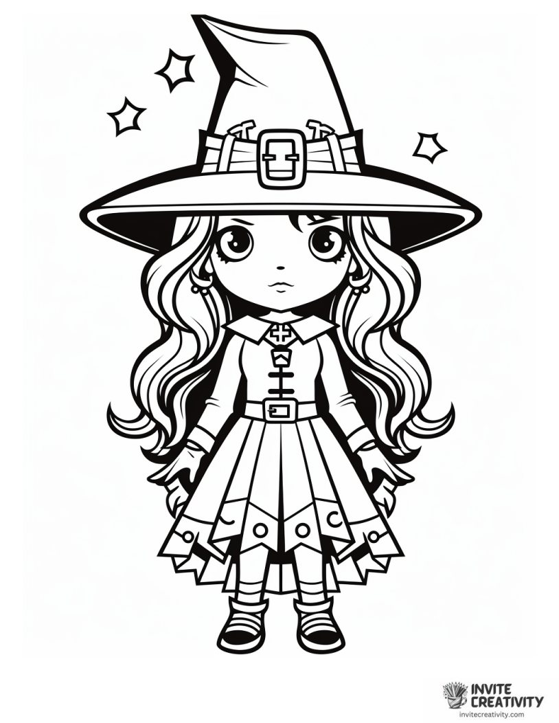 cartoon witch with a hat