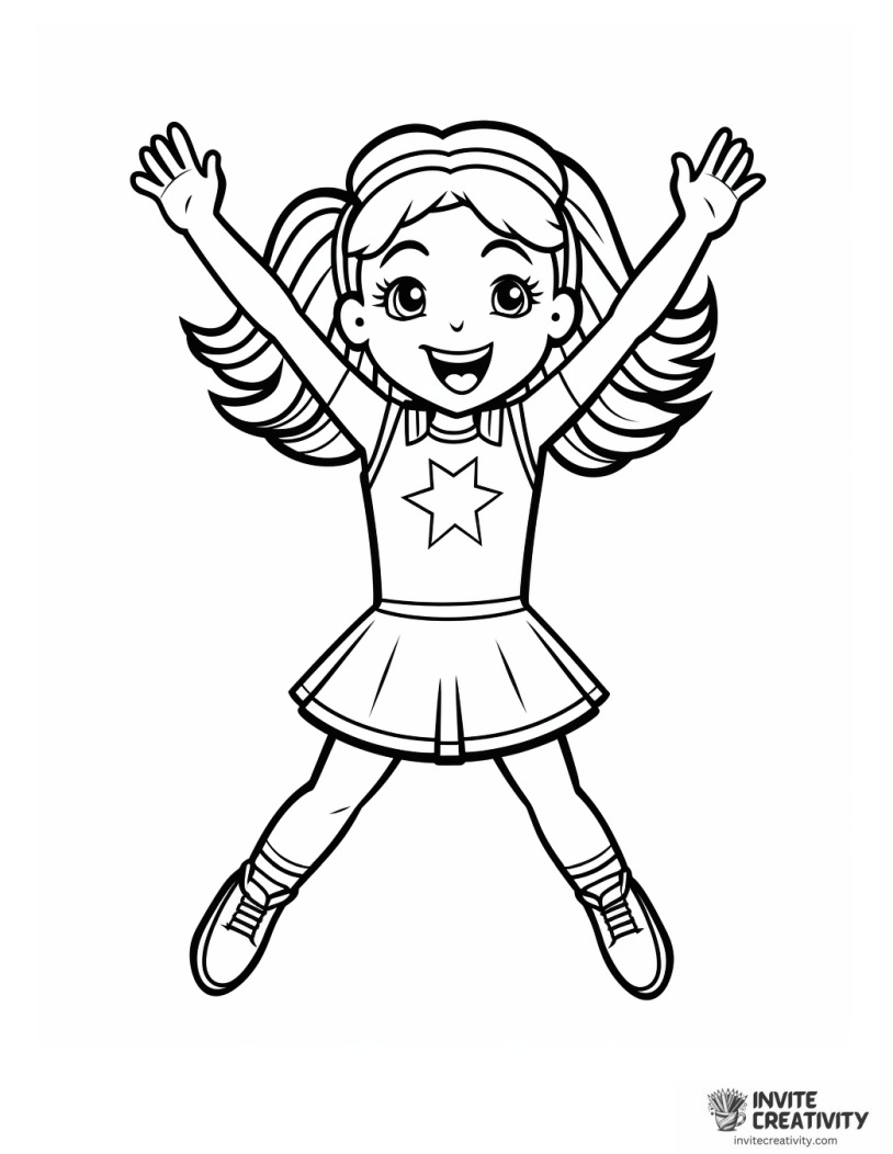cheerleader drawing to color