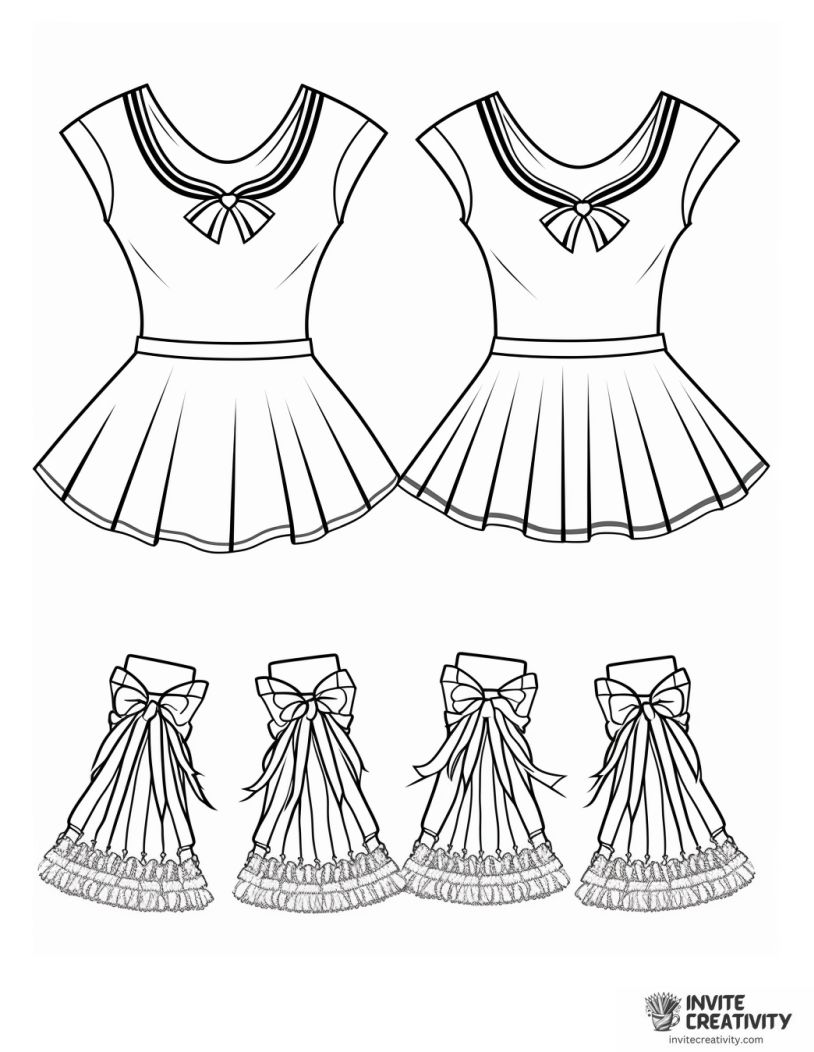 cheerleader outfit coloring page