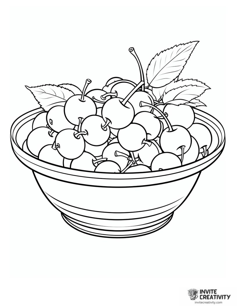 cherries in a bowl illustration