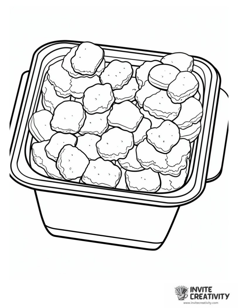 chicken nuggets coloring book page